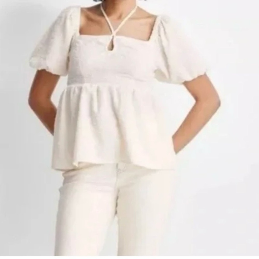 Future Collective with Gabriella Karefa-Johnson Cream Blouse Top